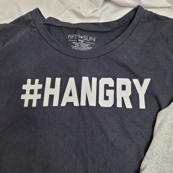 #HANGRY black oversized graphic tee and Free Hugs cactus tank top L - Picture 4 of 10